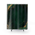 💚 Emerald Luxe Marble Shower Curtain