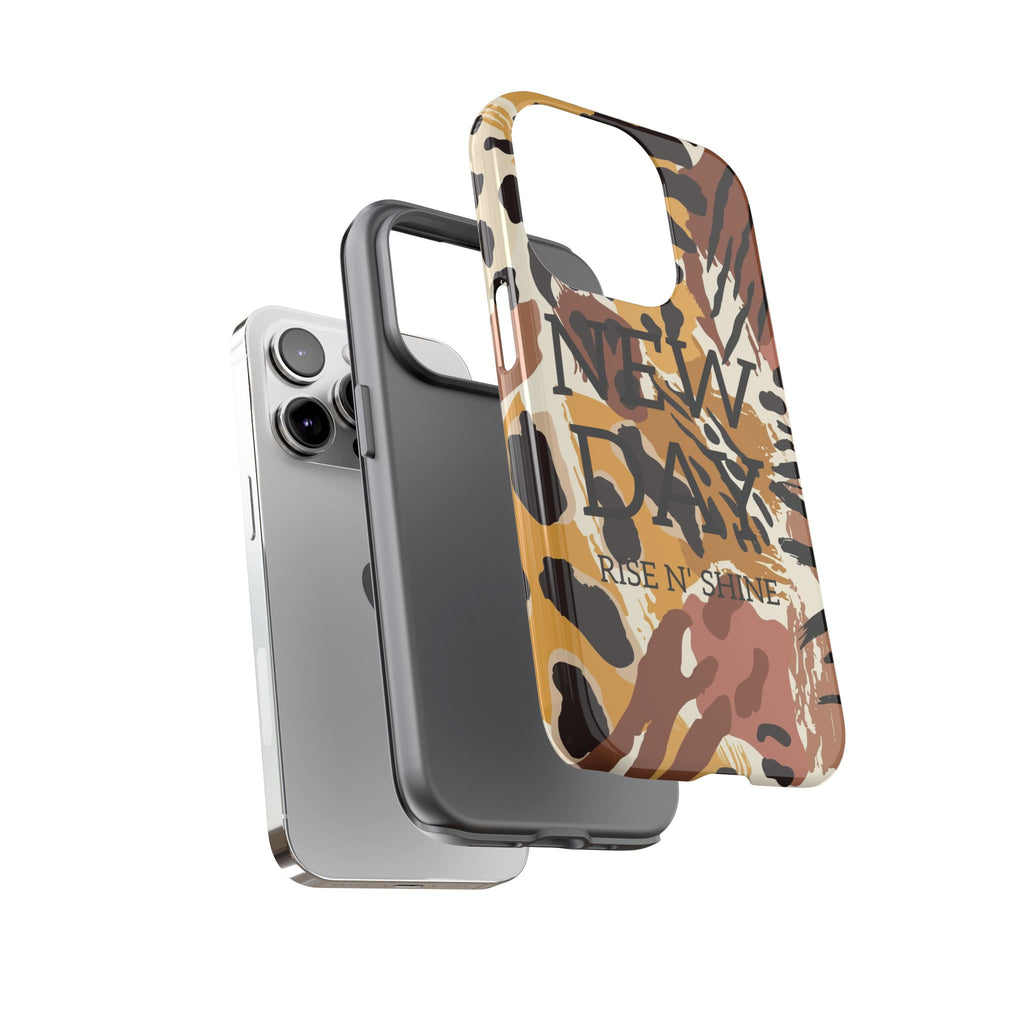 Phone Case — "It's a New Day" Tiger Print Protective Cover