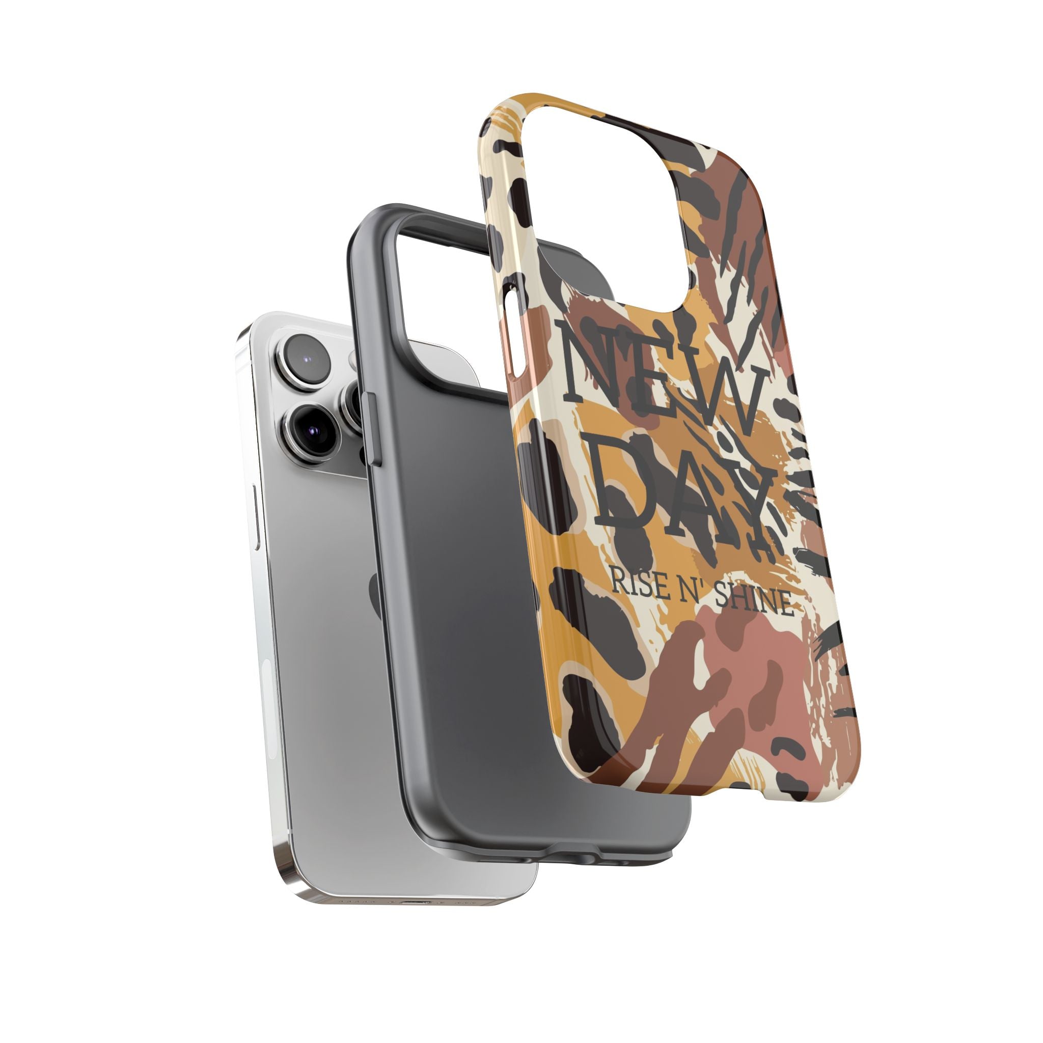 Phone Case — "It's a New Day" Tiger Print Protective Cover