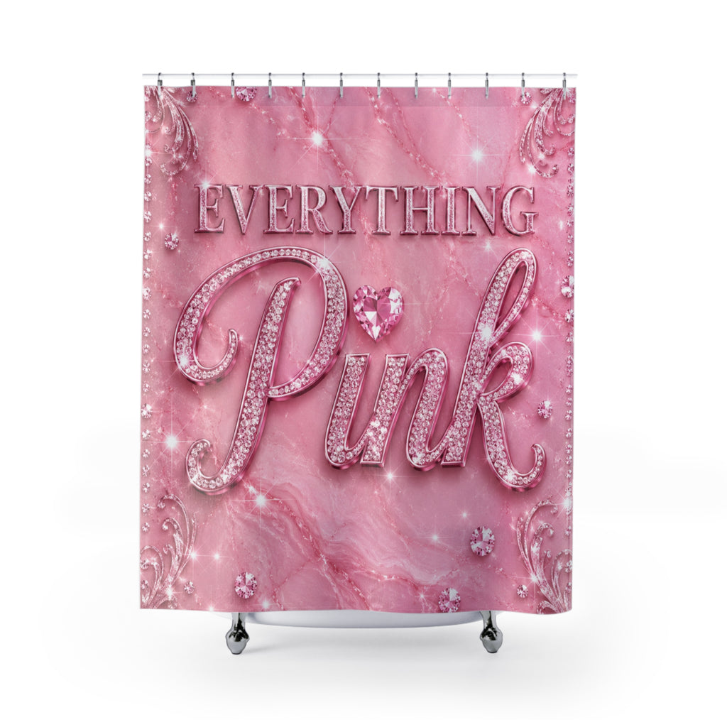 Everything Pink Luxury Shower Curtain – Glam Pink Bathroom Decor