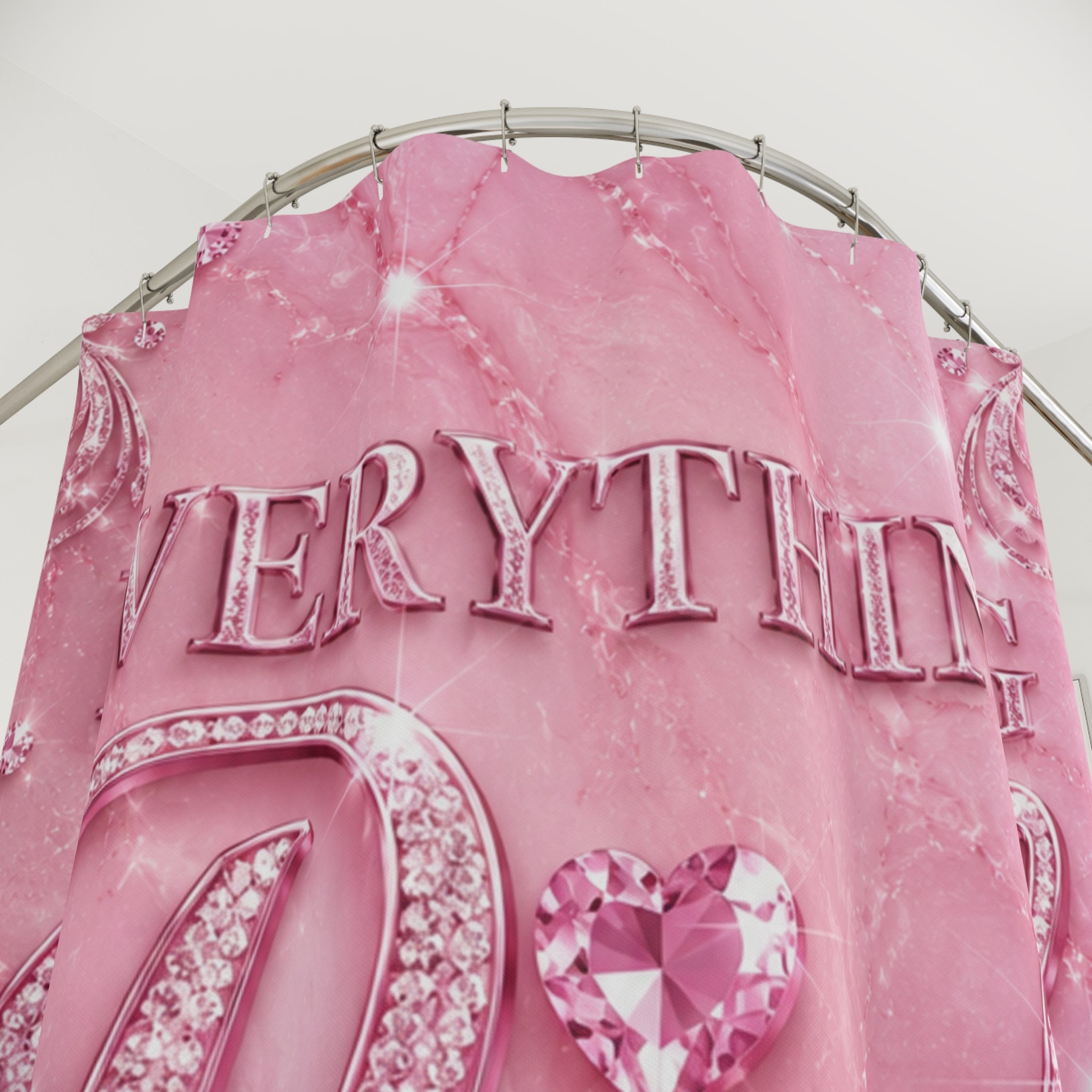 Everything Pink Luxury Shower Curtain – Glam Pink Bathroom Decor
