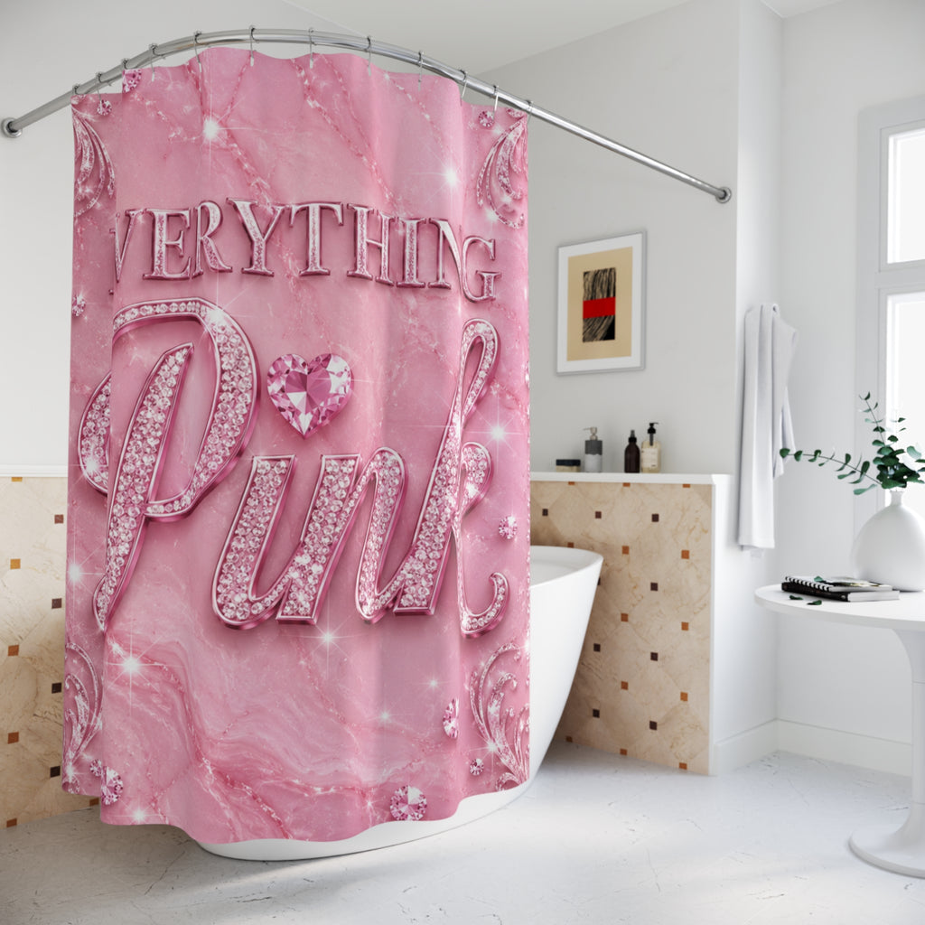 Everything Pink Luxury Shower Curtain – Glam Pink Bathroom Decor
