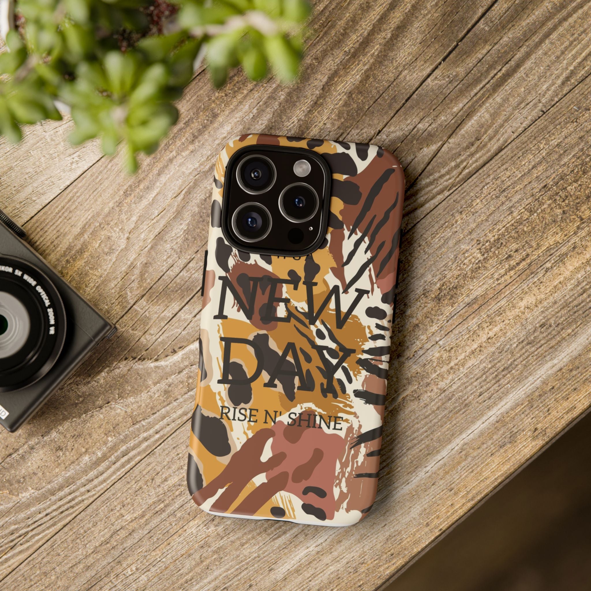 Phone Case — "It's a New Day" Tiger Print Protective Cover